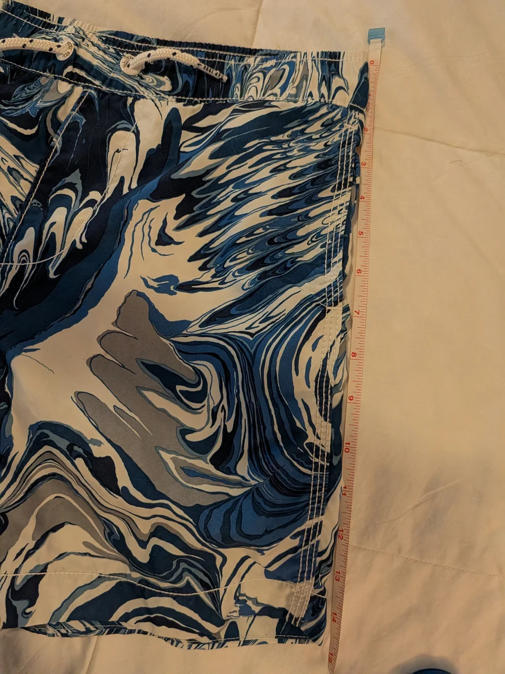 GAP kids Blue Marble Print Swim Trunks